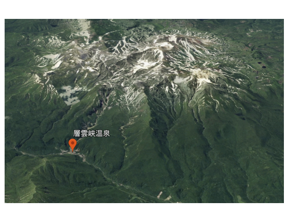 層雲峡の空撮画像